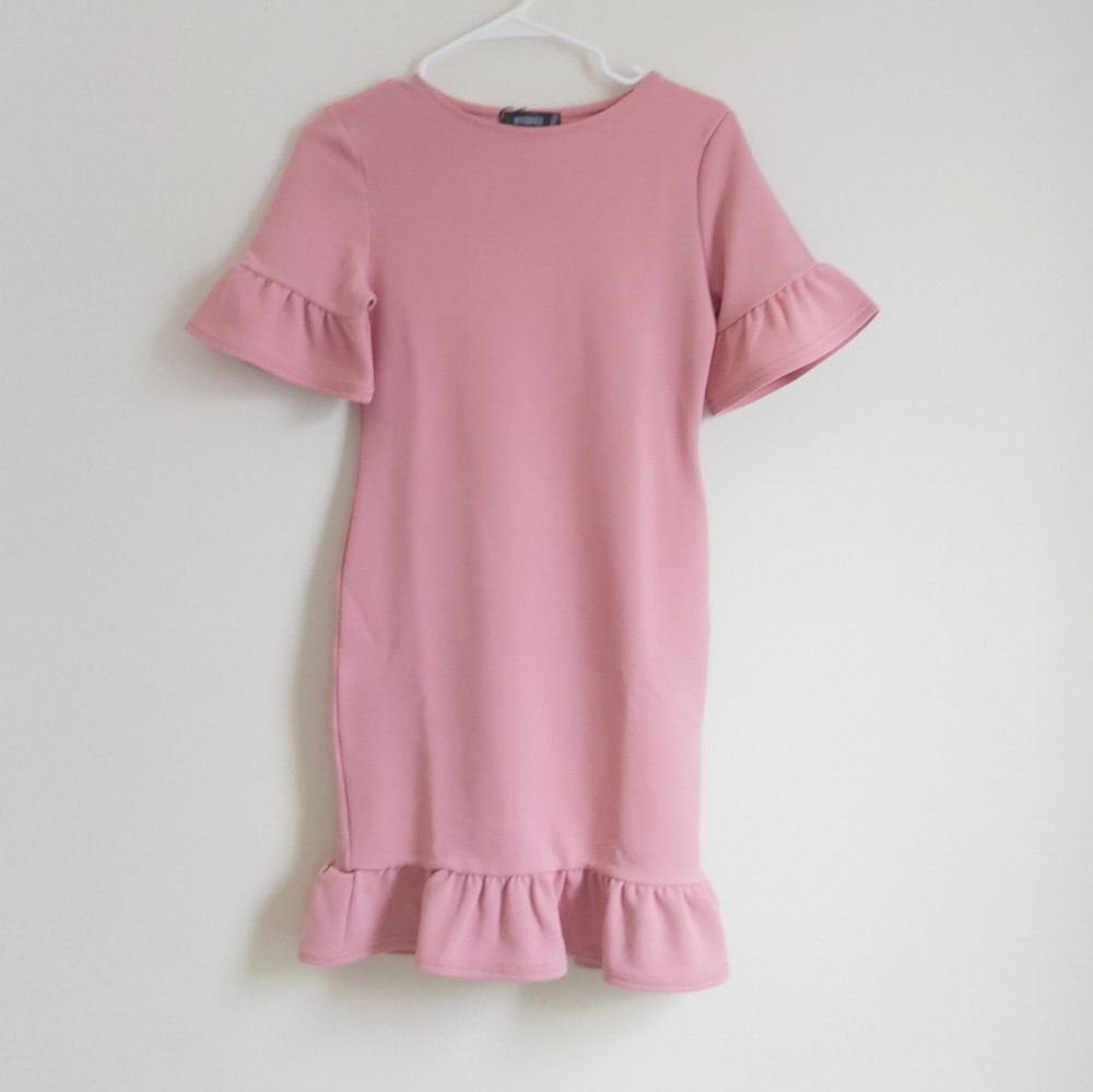 Pink Ruffle Shift Dress Size 6